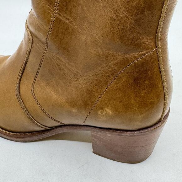 A.P.C. Rue Madame Paris Brown Leather Anna Cowboy Ankle Boots - Picture 10 of 14